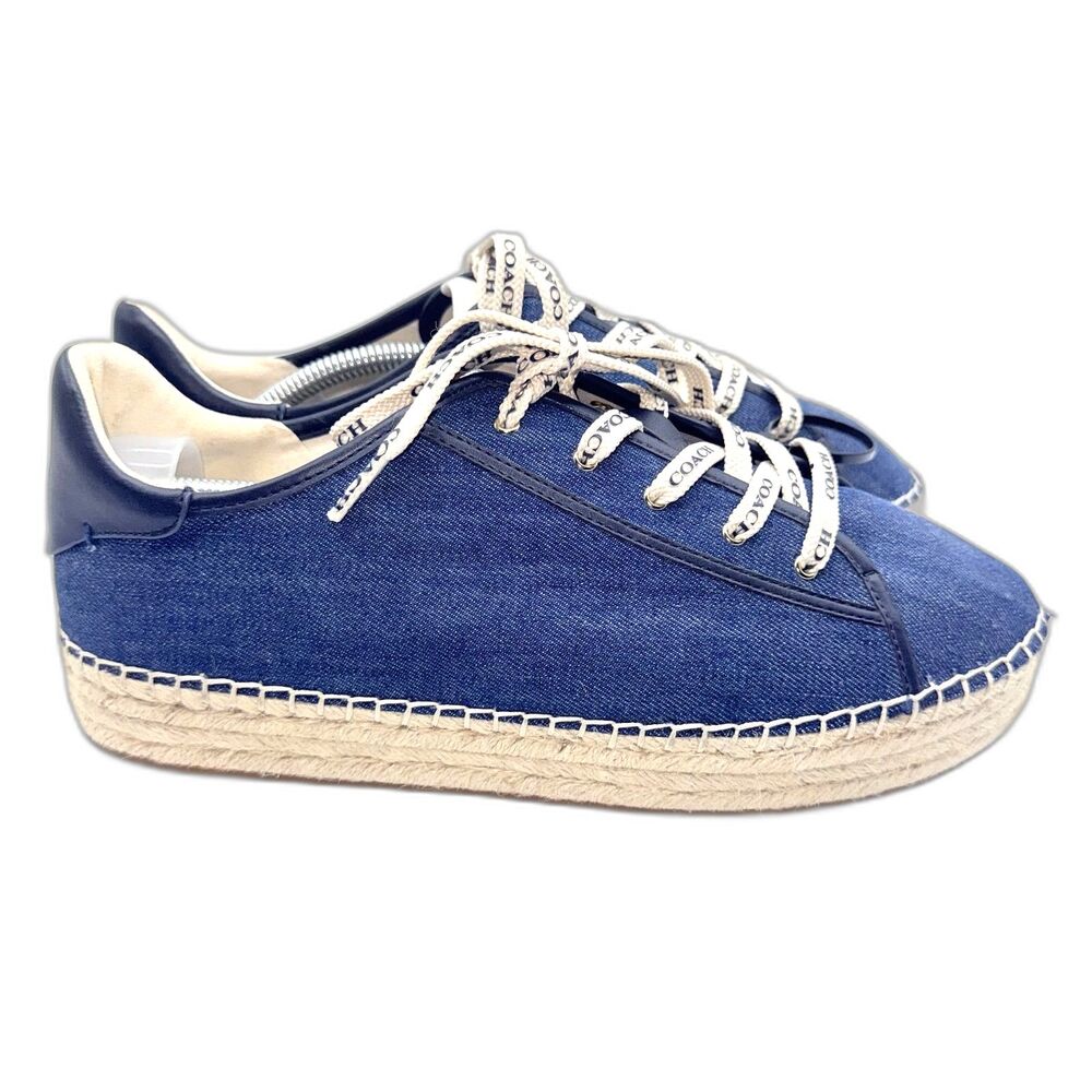 Coach Cate Espadrille Sneaker - Denim 9.5 - Picture 4 of 11